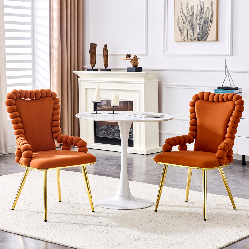 Ensemble de 2 chaises de salle à manger Puffy, Brun