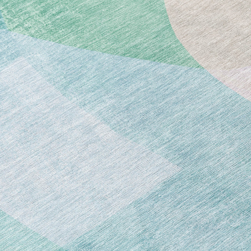 Tapis intérieur / extérieur lavable à la machine Xhevrie, Rectangle 10 pi x 14 pi