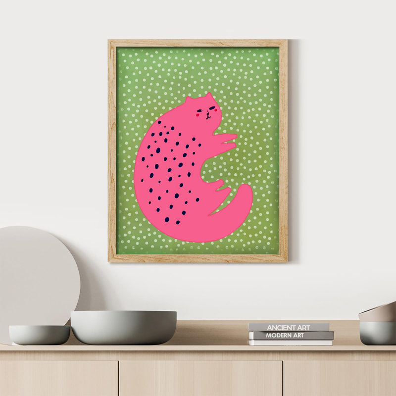 «Fat Funny Cat Illustration Realism Rustic Nature Relax / Calm Multicolor Office» sur papier, Naturel, H 10 po x l 8 po
