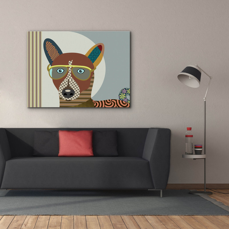 «Basenji Dog» par Lanre Adefioyue, H 40 po x l 54 po x P 1,5 po