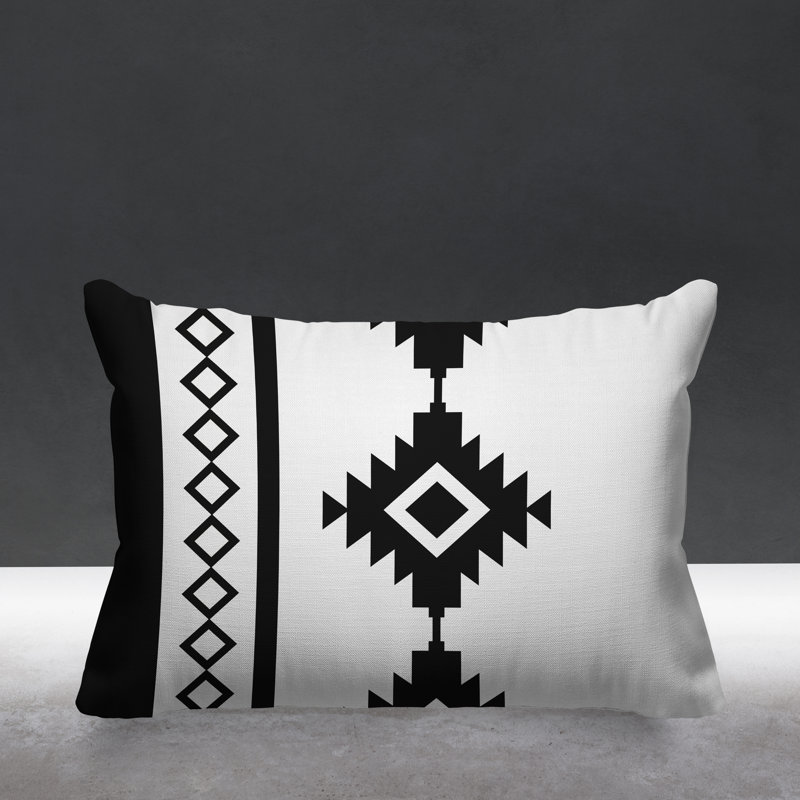 Coussin intérieur / extérieur Carlos Southwestern, Noir