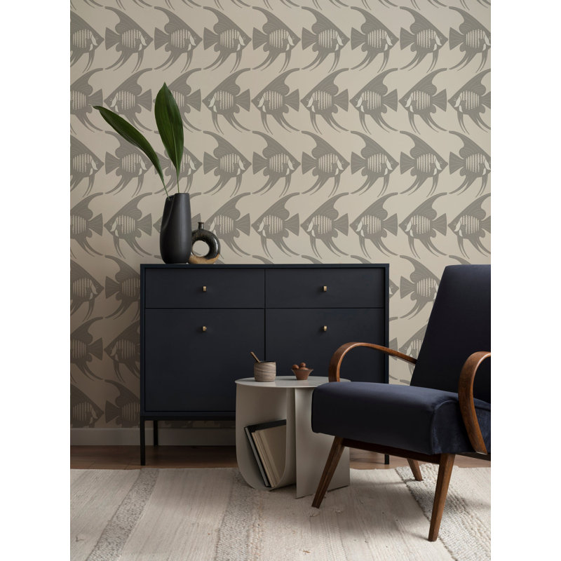 Angel Fish - Taupe Wallpaper