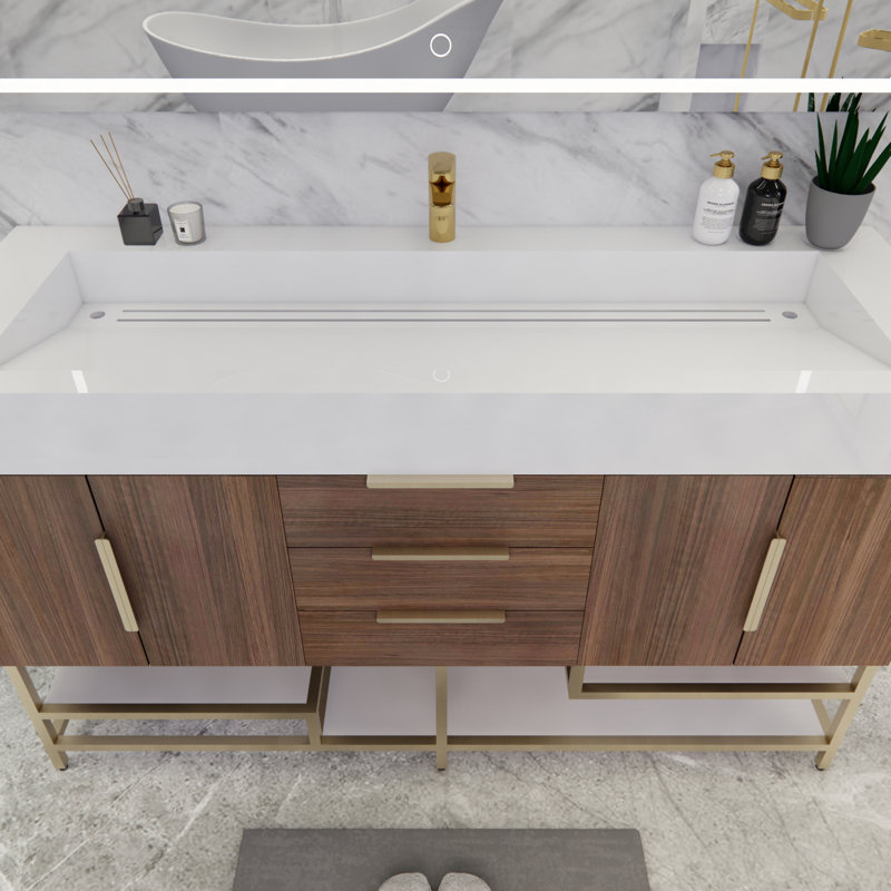 Ensemble de meuble-lavabo simple 59 po Glasgow, Palissandre