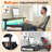 Small Computer Desk With 2 Drawers & LED Lights,Home Office Desks With Side Pocket And Monitor Stand-931550595-939457985