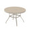 Table de salle à manger ronde pour l'extérieur pour 6 à 7 personnes, métal toutes saisons, couleur grès, trou de parasol pour patio