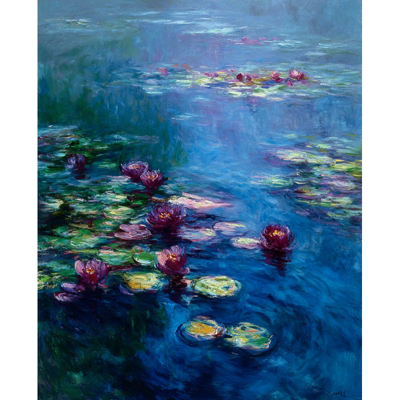 Art mural sur toile Twilight Water Garden, H 24 po x l 16 po x P 1,5 po