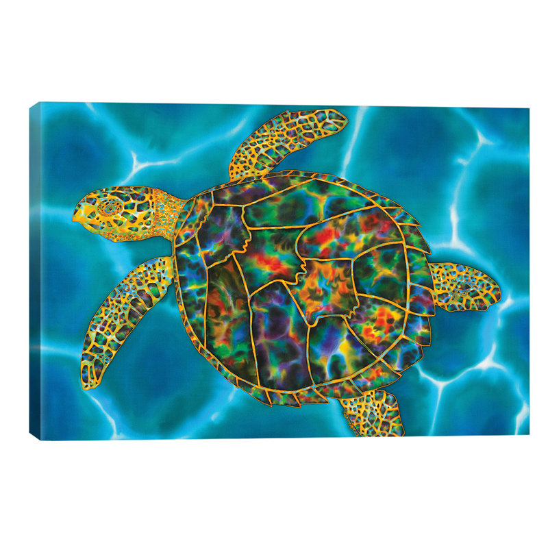Rainbow Opal Turtle - Wrapped Canvas Print, 66.04 cm H x 45.72 cm W x 1.91 cm D, Wrapped Canvas