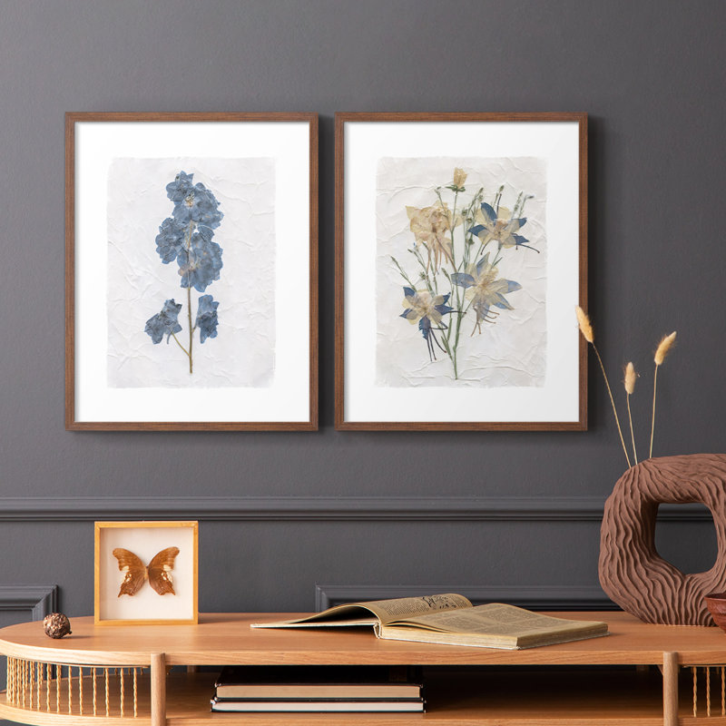 Découpage floral III - reproduction encadrée de qualité supérieure - prête à être accrochée - aucun clou requis - aucun clou requis