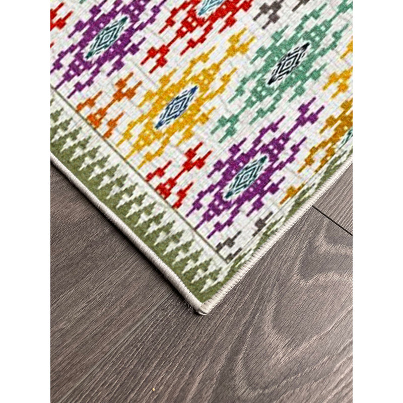 Tapis en coton Kya, Rectangle 3 pi 11 po x 5 pi 11 po
