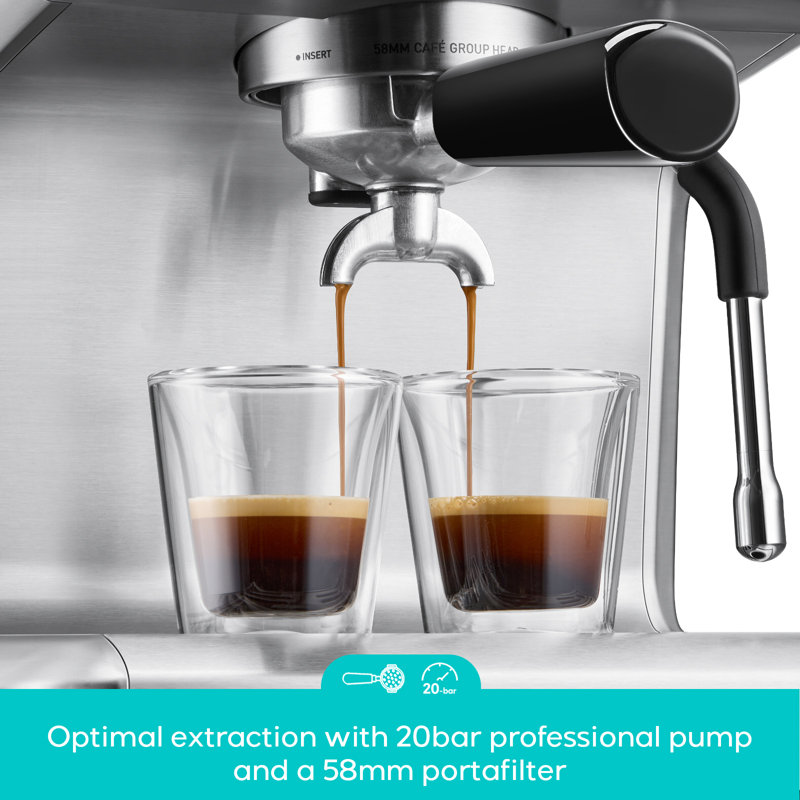 CASABREWS ULTRA Espresso Machine, Professional 20 Bar Espresso Maker with 58mm Commercial Portafilter, Adjustable PID Temperature Control, LCD Display & Steam Wand