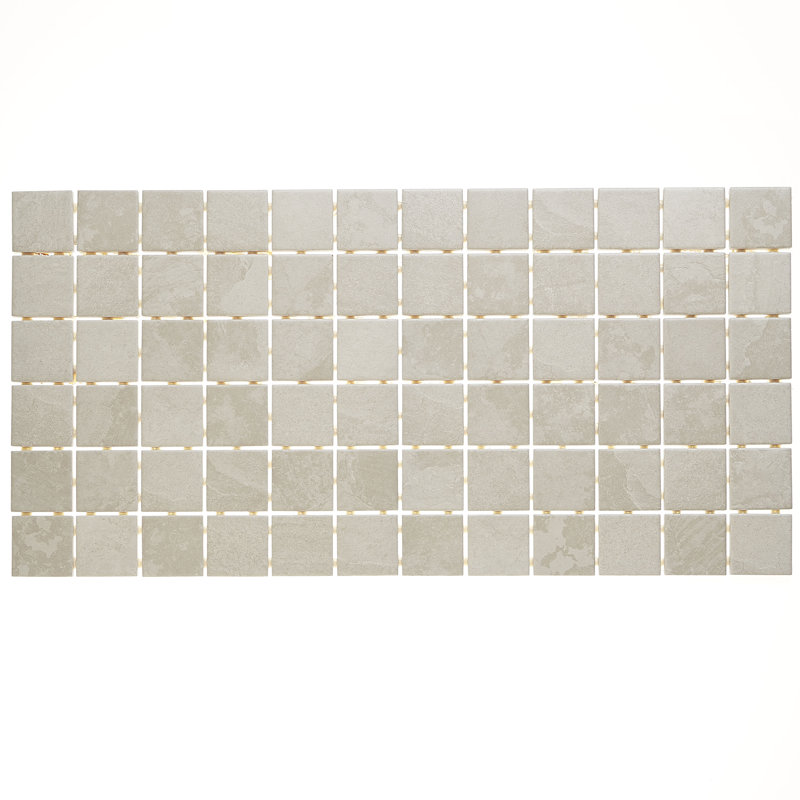 Slate Attaché 2" x 2" Porcelain Mosaic Wall & Floor Tile, Meta Light Gray