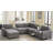 104'' Sectional Sofa With Acrylic Table Top,Chenille U Shaped Couch Set With 2 Consoles,USB Charger,Storage Drawers And Pockets,Movable Ottoman,Tufted Sofa For Living Room,Apartment,2 Colors-1041357910