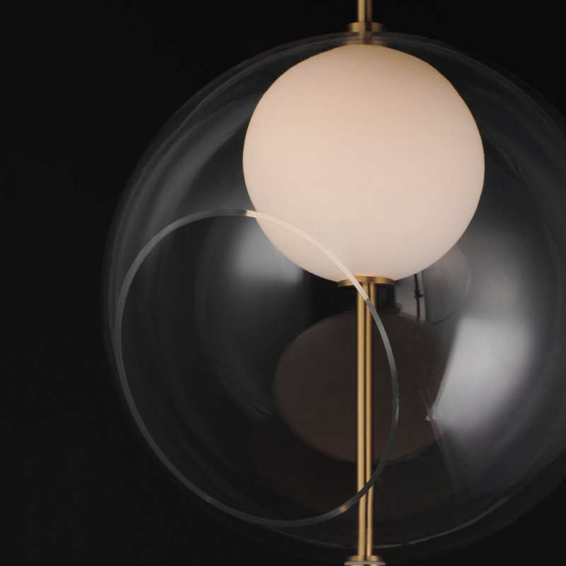 Shipshewana 1 - Light Natural Aged Brass LED Shaded Pendant, 19.75" H x 15.75" W x 15.75" D