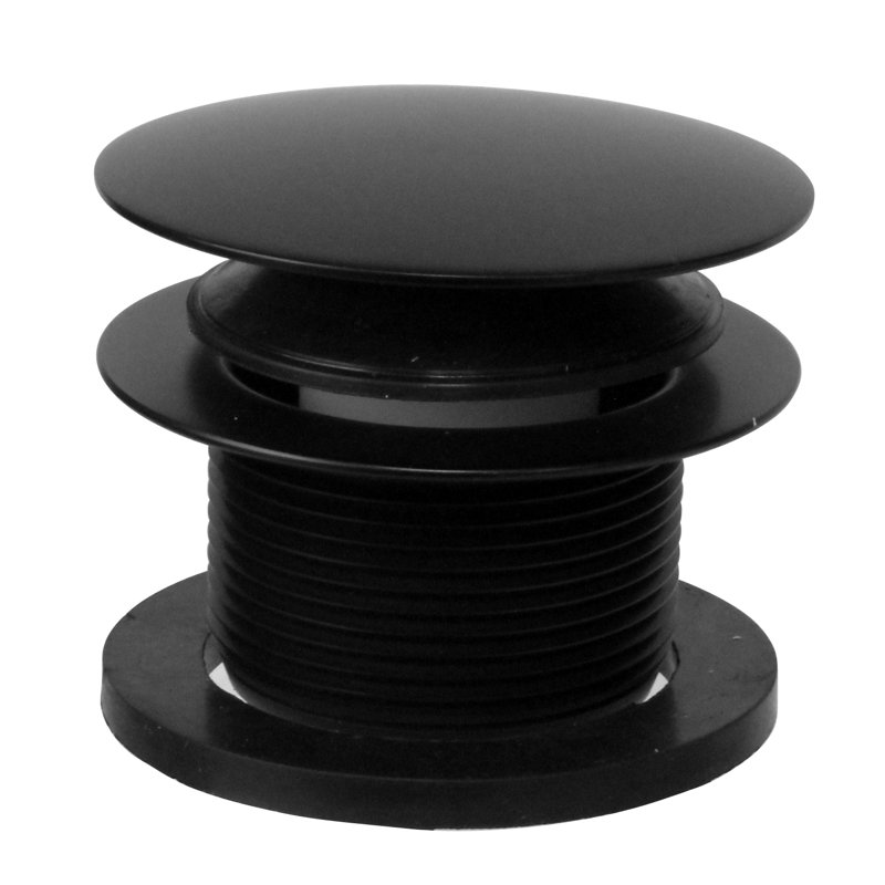 1-1/2" NPSM Coarse Thread Mushroom Tip-Toe Bathtub Drain Trim, Matte Black