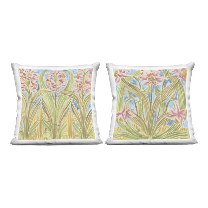 Ensemble de coussins décoratifs à motif floral 2 pièces par June Erica Vess
