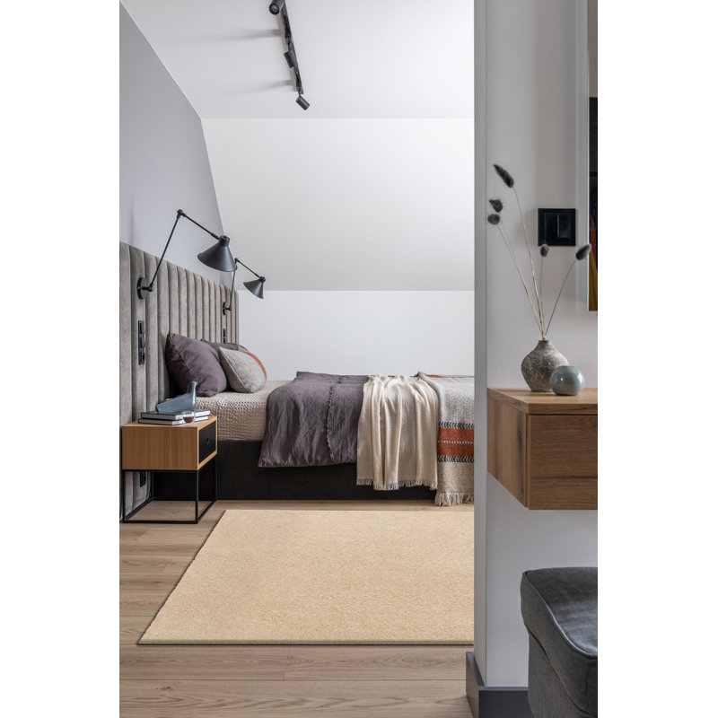 Taryn Solid Colour Area Rug, Cream, Rectangle 80 x 150cm
