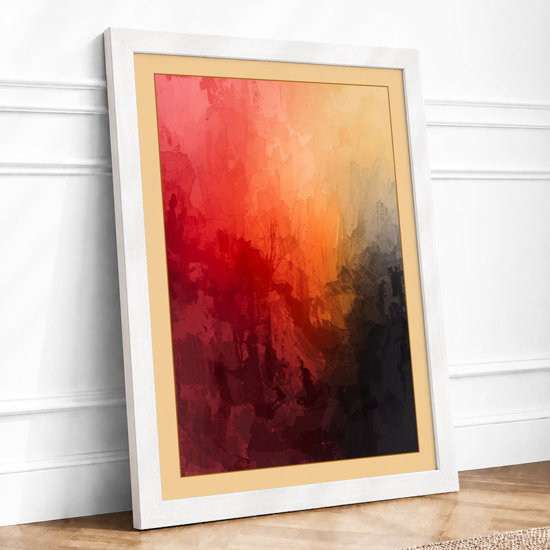 Crimson To Shadow Abstract - Print, A1 - 84.1 x 59.4 cm, White
