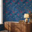 Papier peint floral avec oiseaux