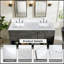 Dessus de meuble-lavabo double 61 po en quartz blanc Carrara