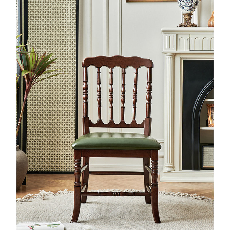 Chaise rembourrée en cuir French