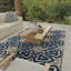 Tapis intérieur / extérieur bleu en polypropylène touffeté à la machine Kessel-86811303