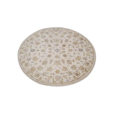 Daugherty Hand Knotted 4x4 Ivory Round