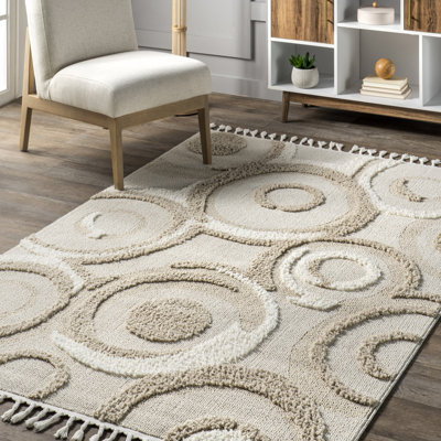 Leena Intertwined Circles High/low Area Rug
