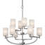 Lustre suspendu en chrome 10 lumières Singh