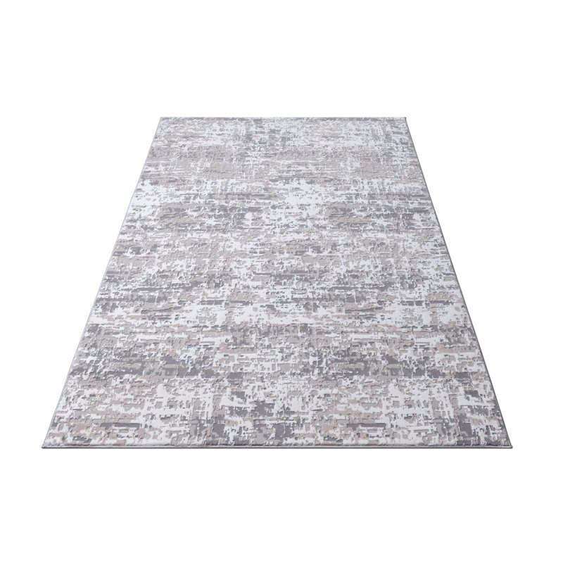 Tapis d'intérieur abstrait Portfolio Clouds beige/anthracite, Tapis de couloir : 3 pi x 10 pi