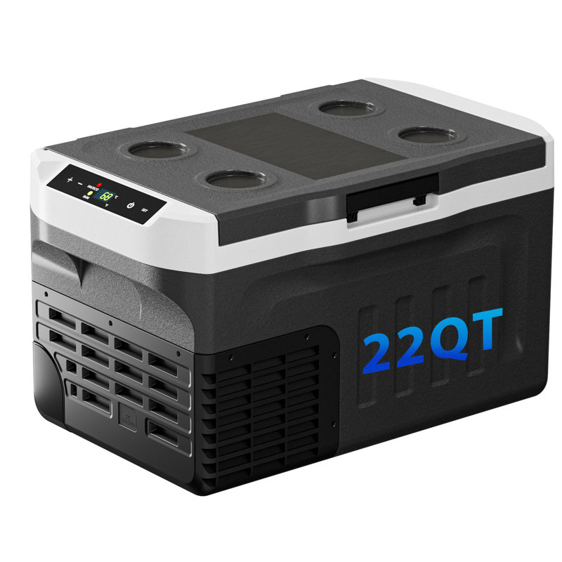 12V Refrigerator, Electric Cooler, 12V/24V DC 110~240V AC Car Fridge, Portable Refrigerator for Vehicles RV Truck Jeep SUV Van Boat Camping Tailgating Road Trip Outdoor Travel, Black