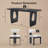 4 Person Modern Dining Table Set, 68" Rectangle Wood Table and Boucle Armless Chairs-1648007328