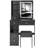 Small Space - Compatible Left Drawer Vanity Table With Cushioned Stool And Tri Color Led Mirror For Cozy Residential Quarters Desktop Stool, Touch Operated Brightness Adjustable Scale Sleeping Areas