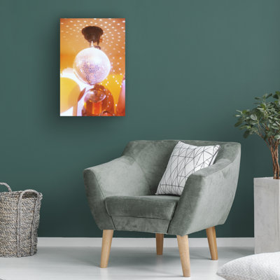 «Groovy Yellow Disco Ball» sur impression sur toile