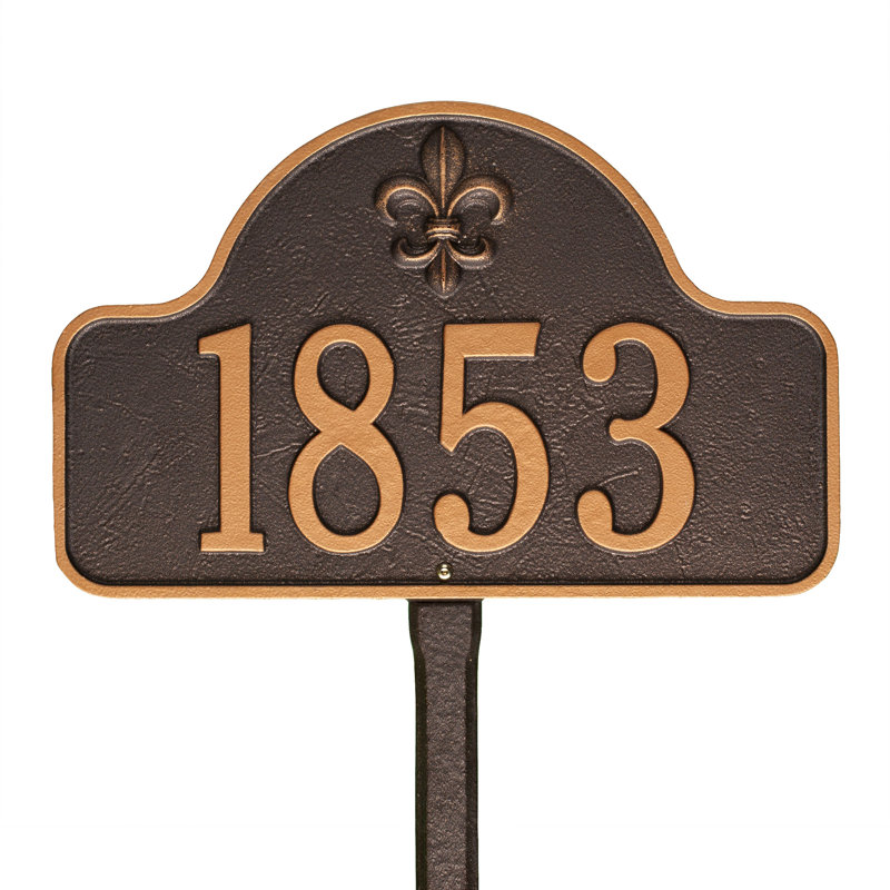 Fleur de Lis Address Plaque, Antique Copper, Yes