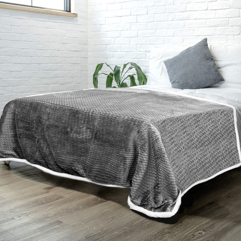 Couverture pelucheuse de qualité supérieure, 60 po x 80 po, Gris