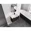 Meuble-lavabo mural 28 po avec lavabo en céramique blanche et porte à fermeture en douceur, emballage KD, chêne foncé-129669743