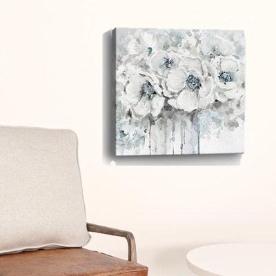 «Winter Blues Flower», art mural sans cadre