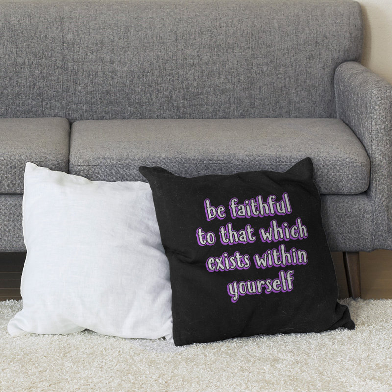 Coussin de sol be loyal to yourself, H 28 po x l 28 po, Mauve