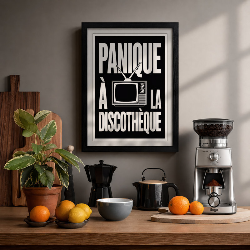 Panic At The Discotheque Retro - Print, A2 - 59.4 x 42.0 cm, Black