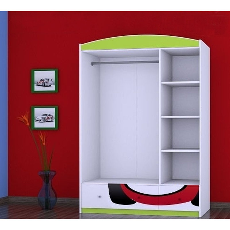 Olin 3 Door Wardrobe, Green