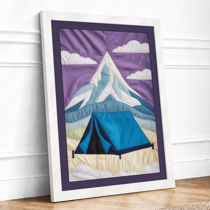 Mountain Shelter Minimalist - Framed Print, A1 - 84.1 x 59.4 cm, White