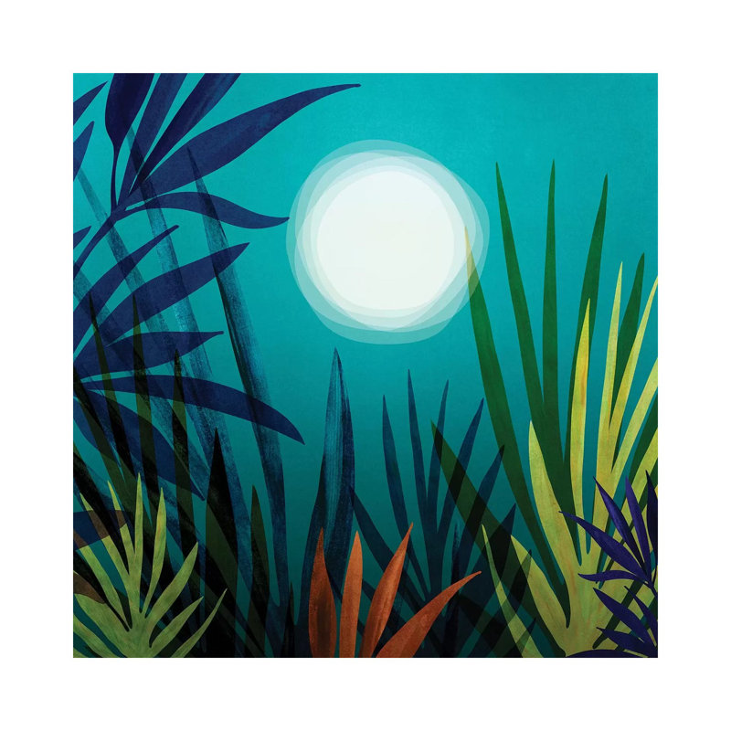 Midnight In The Jungle - Wrapped Canvas Painting, 30.48 cm H x 30.48 cm W