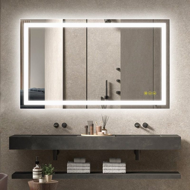 Amirie Rectangular Bathroom Led Mirror Backlit Touch Switch Dimmable 3CCT Anti-fog, 36" x 60"