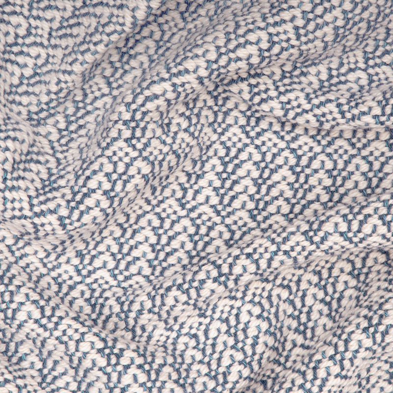 Cape Cod Cotton Blend Textured Throw Blanket, Blue