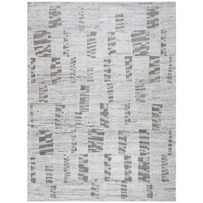 Wool Area Rug in Black/Light Gray