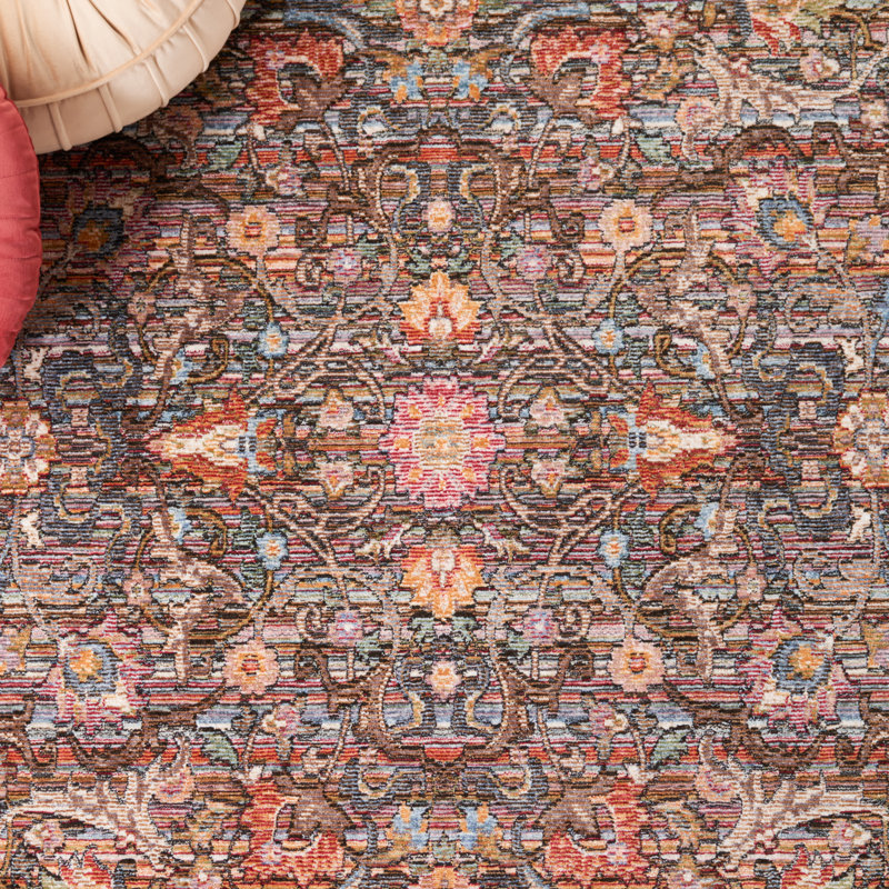 Tapis beige / bleu Crimson 224, Tapis de couloir 2 pi 2 po x 8 pi