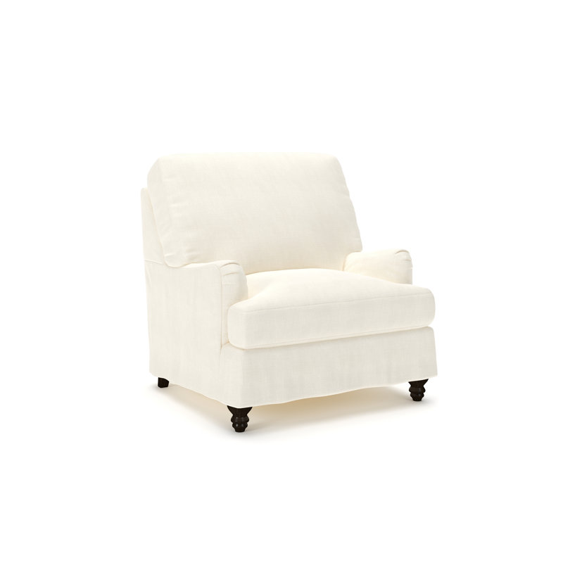 Walters Slipcovered Chair, Conversation Pearl Basketweave