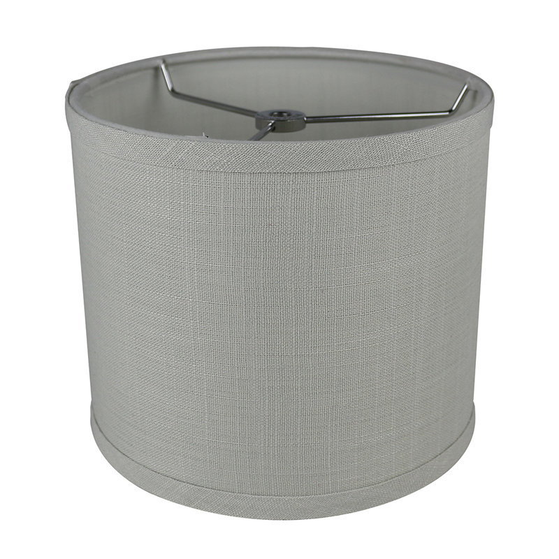 Abat-jour tambour en lin classique Ganya (araignée), Gris, H 7 po x l 8 po x P 8 po