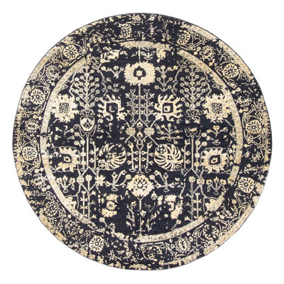 Tapis bleu marine Heritage 6 pi 0 po x 6 pi 0 po