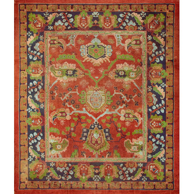 Rustic Square Antique Large Scale Irish Donegal Gavin Morton Arts and Crafts Deign Rug